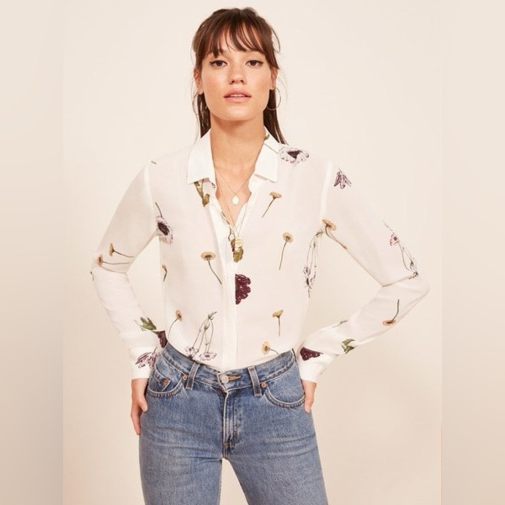 Reformation violet top - gardenia